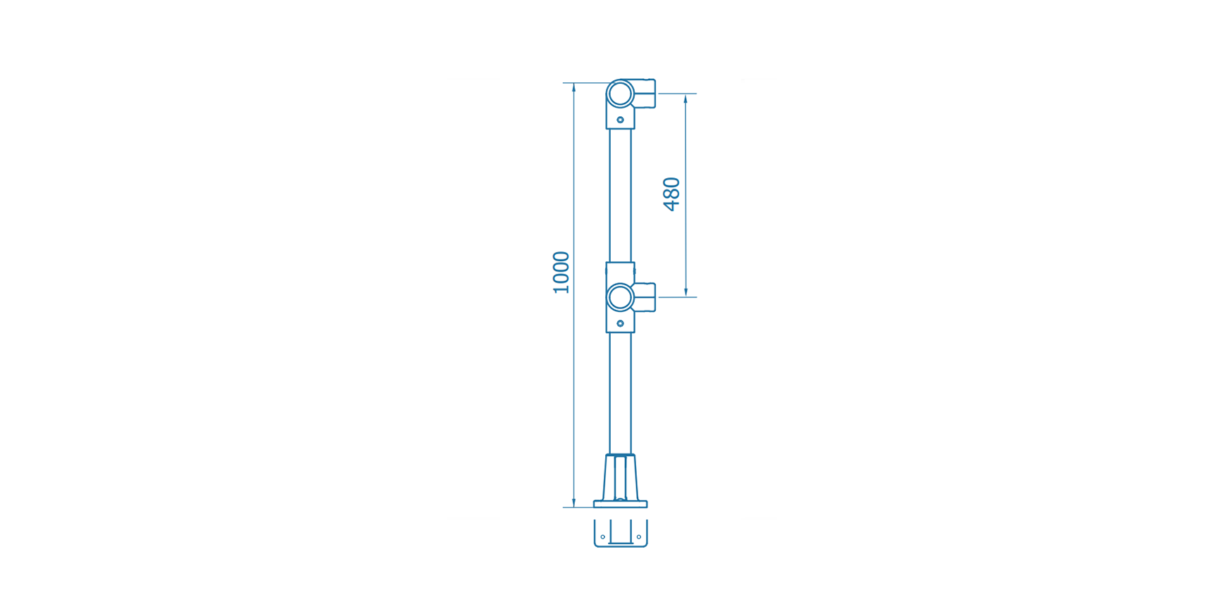 FRP Base Mount Corner Stanchion